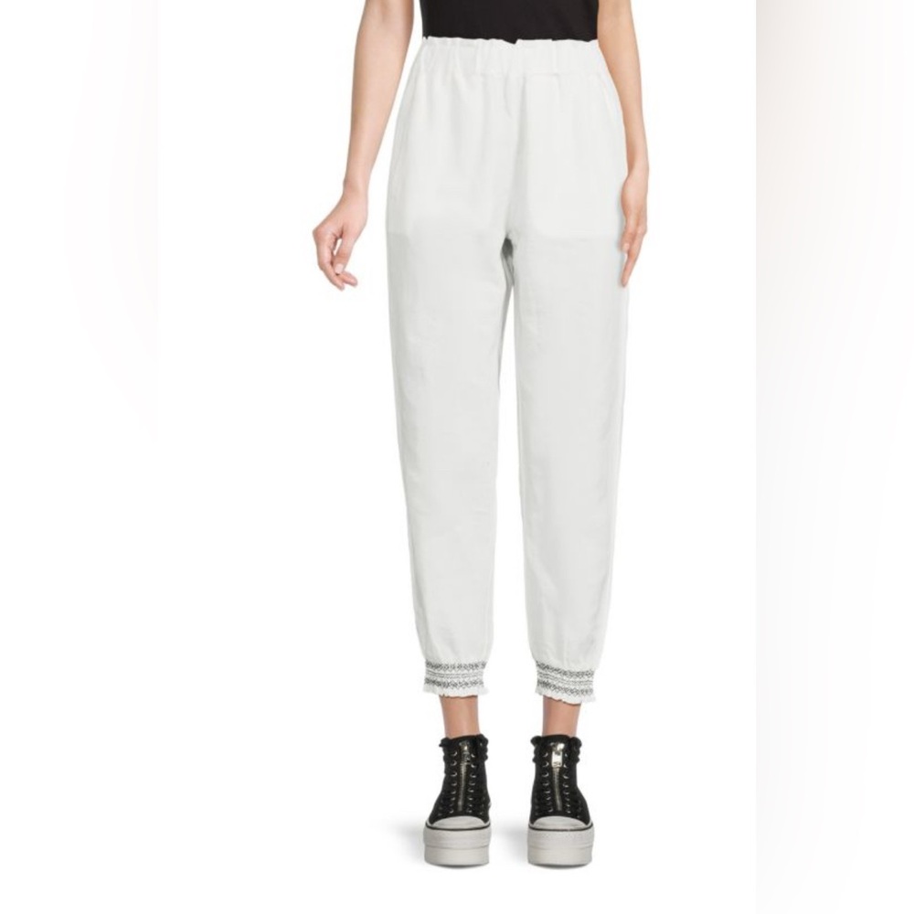 SOMETHING NAVY Paperbag Linen Blend Joggers Sz S-0281
